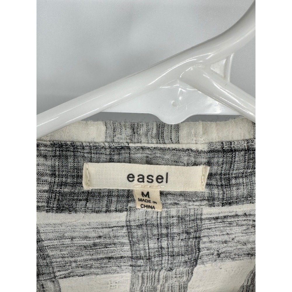 easel plaid shirt tunic oversized button down women's size M - Picture 3 of 6